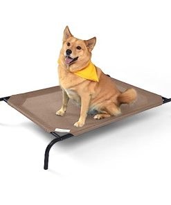 Coolaroo The Original Cooling Elevated Dog Bed, Indoor and Outdoor, Large, Nutmeg