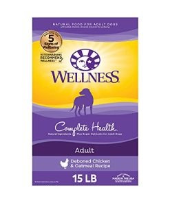 Wellness Complete Health Dry Dog Food with Grains, Natural Ingredients, Made in USA with Real Meat, All Breeds, For Adult Dogs (Chicken & Oatmeal, 15-Pound Bag)