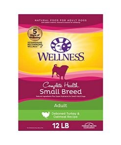 Wellness Complete Health Small Breed Adult Dry Dog Food with Grains and Real Turkey, Natural Ingredients, Omega Fatty Acids, and Probiotics, Made in USA (12-Pound Bag)”