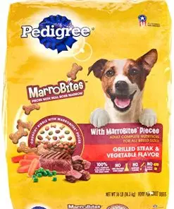 Pedigree with MarroBites Pieces Adult Dry Dog Food, Steak & Vegetable Flavor, 36 lb. Bag