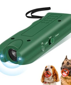 Anti Barking Device, 3-in-1 Ultrasonic Dog Bark Deterrent, Ultrasonic Dog Chaser, Handheld Dog Barking Control Devices Dog Training Tools with LED Light, Indoor and Outdoor, Safe for Human & Pet