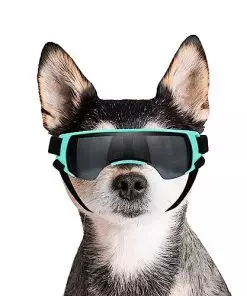 Dog Goggles Sunglasses Small to Medium Breed, Anti-Fog UV400 Lens Puppy Sunglasses, Adjustable Lightweight Doggie Goggles for UV, Wind, Snow, Dust Protection, Blue
