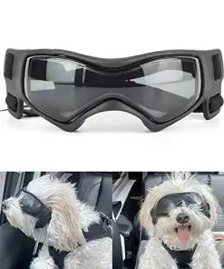 Dog Goggles Medium Breed, Dog Sunglasses Small Breed Dog Eye Sun Light Protection, UV Protection Goggles for Dog with Adjustable Straps, Medium Black