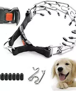 Supet Dog Prong Collar, Adjustable Dog Training Collar with Quick Release Buckle for Small Medium Large Dogs(Packed with One Extra Links)