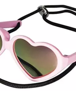 G027 Dog Cat Pet Heart Sunglasses Glasses for Small Breed up to 15lbs (Pink-Pink Mirror)