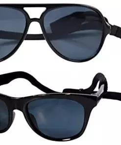 Style Vault G010 Dog Pet Costume Prop Aviator Sunglasses Medium Breeds 20-40 lbs (2-Pack Aviator Black+80s Black)