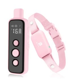 Bousnic Shock Collar for Dogs – Waterproof Rechargeable Dog Electric Training Collar with Remote for Small Medium Large Dogs with Beep, Vibration, Safe Shock Modes (8-120 Lbs) (Pink)