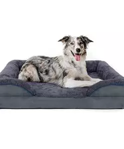 Bnonya Dog Bed, Dog Bed for Medium, Large Dogs, Bolster Pet Bed Couch with Removable Washable Cover, Egg Foam and Nonskid Bottom