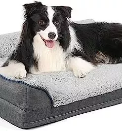 Dog Beds for Large Dogs, Comfortable Pet Sofa Bed, Egg Crate Orthopedic Foam Dog Beds, L Shaped Removable Cover Washable Nonskid Pet Bed, 35×26.5 inch