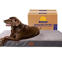 Sunheir Orthopedic Dog Bed for Medium, Large and Extra Large Dogs, Large Dog Bed with Removable Waterproof Cover and Egg-Crate Foam, Pet Bed Machine Washable (36 x 27 x 3 inch, Grey)