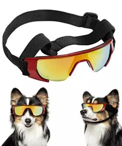 FranyyCo Small Dog Sunglasses UV Protective Glasses with Adjustable Straps, UV400 Certified, High Density Foam Frame, Goggles Windproof Dustproof Anti-Fog Glasses