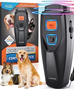 Anti Barking Device, Ultrasonic Dog Barking Control Devices of 16.5ft Range with Dual Sensor Safe for Human & Dogs, 3 Dog Training Modes, Rechargeable Anti Barking Device with Training & Behavior Aids