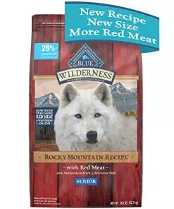 Blue Buffalo Wilderness Rocky Mountain Recipe High Protein, Natural Senior Dry Dog Food, Red Meat with Grain 28 lb Bag