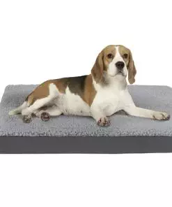 Codi Orthopedic Dog Beds with Memory Foam for Medium Dogs, Reversible Dog Mat with Removable Cover, Waterproof Pet Bed Machine Washable, Grey