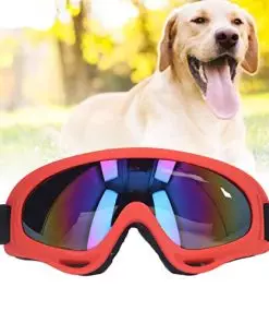 Dog Goggles, Dog Sunglasses, UV Protection, Windproof, Summer Outdoor Sun Protection, Eye Protection, Large Dogs(red)