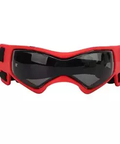 Dog Eye Protection Glasses, Cool Handsome Dog Goggles UV Protection Soft Frame Dog Sunglasses with Adjustable Strap for Medium Large Dog (Red)