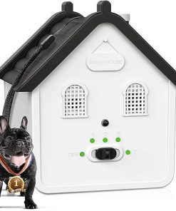 Anti Barking Device with 4 Adjustable Sensitivity, Durable Dog Barking Control Devices Up to 50 Ft Range, Ultrasonic Dog Barking Deterrent Devices Weatherproof, Dog Silencer Safe for Humans and Dogs