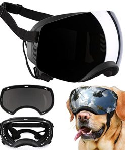 Dog Goggles, Ownpets Goggles with Adjustable Strap, Magnetic Design, Detachable Lens and UV Protection for Middle-Large Size Dog, Alaskan Malamute, Samoyed, Labrador and Border Collie (Black)