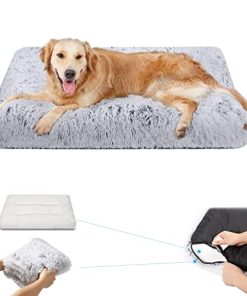 Dog Bed, 47 “x 29 “, Plush Non-Slip Dog Beds for Large Dogs, Washable Dog Beds Easy Removal and Installation with Waterproof Lining, Dog Crate Bed for Small, Medium, Large, Extra Large Pets.