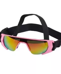 Dog Goggles Small Breed Dog Sunglasses, Adjustable Strap Windproof Anti-UV Glasses for Dogs Outdoor Eye Protection Pink