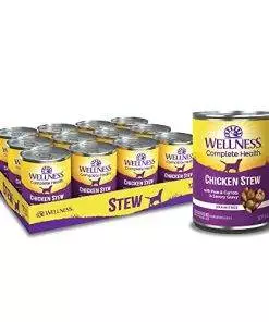 Wellness Thick & Chunky Natural Grain Free Canned Dog Food, Chicken Stew, 12.5-Ounce Can (Pack of 12)