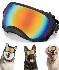 Flantor Dog Sunglasses, Large Dog Sunglasses Dog Goggles UV Protection Pet Glasses with Adjustable Strap for Large and Medium Dog
