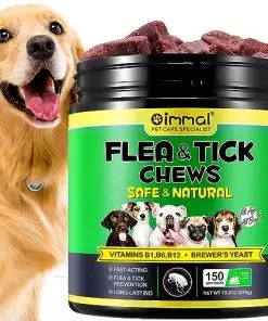Flea and Tick Prevention for Dogs Chewable, 150 Chews Dog Natural Flea & Tick Control Supplement, Dog Flea and Tick Treatment, Oral Flea Pills for All Breeds and Ages Dogs