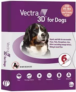Vectra 3D for Dogs Flea, Tick & Mosquito Treatment & Prevention for Extra Large Dogs (over 95 lbs) , 6 month supply
