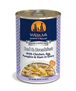 Weruva Classic Dog Food, Bed & Breakfast with Chicken, Egg, Pumpkin & Ham in Gravy, 14oz Can (Pack of 12)
