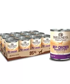 Wellness Natural Pet Food 95% Chicken Natural Wet Grain Free Canned Dog Food, 13.2-Ounce Can (Pack of 12)