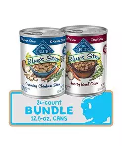 Blue Buffalo Blue’s Stew Grain Free Natural Adult Wet Dog Food, Chicken Stew & Beef Stew 12.5-oz can (24 Count- 12 of Each Flavor)