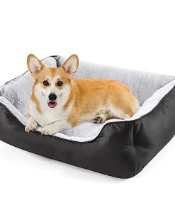 Dog Bed for Large Medium Small Dogs,Rectangle Washable Dog Sofa Bed, Orthopedic Dog Bed,Soft Puppy Bed Durable Orthopedic Calming Pet Cuddler with Anti-Slip Bottom M(25″x 21″x 8″)