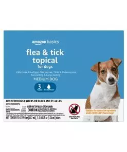 Amazon Basics Flea and Tick Topical Treatment for Medium Dogs (23-44 lbs), 3 Count (Previously Solimo)