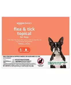 Amazon Basics Flea and Tick Topical Treatment for Small Dogs (5 -22 pounds), 6 Count (Previously Solimo)