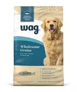 Amazon Brand – Wag Dry Dog Food, Salmon and Brown Rice, 5 lb Bag
