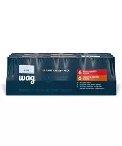 Amazon Brand – Wag Pate Canned Dog Food Variety Pack (Beef & Chicken / Turkey & Chicken), 12.5 oz Can (Pack of 12)