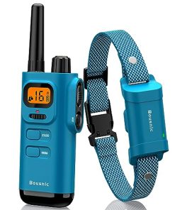 Bousnic Dog Shock Collar with Remote – [New Edition] 4000FT Dog Training Collar for Large Medium Small Dogs (8-120lbs) Waterproof Rechargeable E Collar with Beep, Vibration, Safe Shock (Bright Blue)