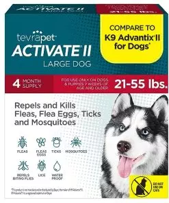 Activate II Flea and Tick Prevention for Dogs | 4 Count | Large Dogs 21-55 lbs | Topical Drops | 4 Months Flea Treatment