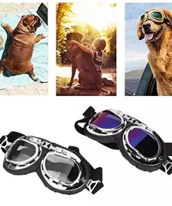 Dog Goggles Dog Eye Protection Sunglasses Adjustable Elastic Straps Pet Glasses with Folding Frame and Elastic Strap for Medium Large Dog(Transparent Color)