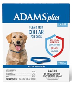 Adams Plus Flea & Tick Collar for Dogs, 7-Month Protection, Adjustable Collar Fits Large Dogs & Puppies, Kills & Repels Fleas, Flea Eggs, Flea Larvae and Ticks, Kills Tick Larvae and Tick Nymphs, Blue