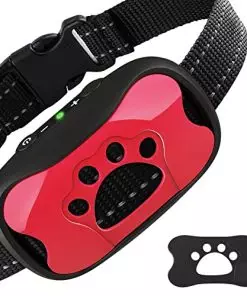 AOZOOM Bark Collar Small Dogs, Rechargeable Bark Collar Large Dogs with 7 Adjust Levels, No Shock Dog Barking Collar Medium Dogs with Vibration & Beep Modes – Pink