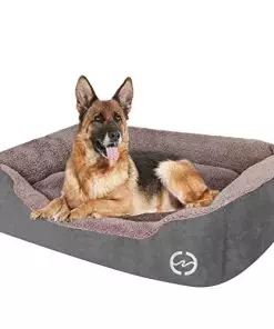 PUPPBUDD Dog Beds for Large Dogs, Rectangle Washable Dog Bed Comfortable and Breathable Pet Sofa Warming Orthopedic Dog Bed for Large Medium Dogs