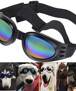 Dog Sunglasses Small Breed, Sun Glasses for Small Dogs Doggy Pet Goggles Adjustable Folding Eye Wear UV Protection Windproof Polarized (Black)