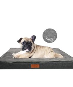 YZHDUXIU Dog Bed for Medium Dogs, Waterproof Orthopedic Dog Bed, Washable Breathable Soft Flannel Dog Crate Bed with Removable Cover, Egg Crate Foam Pet Bed Mat (30x20x3 inch, Dark Grey)