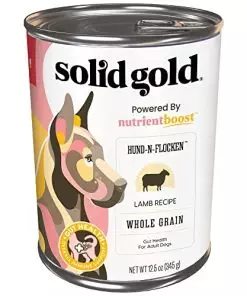 Solid Gold Canned Dog Food for Adult & Senior Dogs – Nutrientboost Hund-N-Flocken Made with Real Lamb and Healthy Whole Grains – High Calorie, High Protein Wet Dog Food – 6ct/12.5oz Cans
