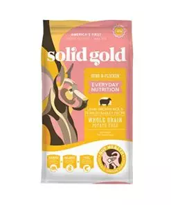 Solid Gold Hund N Flocken – Dry Dog Food w/Lamb, Rice & Pearled Barley – Digestive Probiotics for Dogs – Gut Health & Immune Support – Gluten Free – Omega 3, Superfoods & Antioxidants – 24 LB