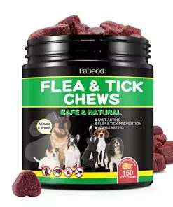 Flea and Tick Prevention Chewables for Dogs – Long-Lasting Dog Flea & Tick Control – Tasty Oral Flea Pills for Dogs Supplement – Suitable for All Breeds and Ages – 150 Tablets