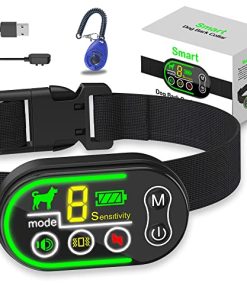 TOMAHAUK Dog Bark Collar, Rechargable Anti Barking Collar for Dogs with 5 Adjustable Sensitivity Levels and 6 Adjustable Shock and 3 Vibration Levels – Bark Collar for Small, Medium and Large Dogs
