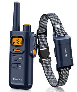 Bousnic Dog Shock Collar with Remote – [New Edition] 4000FT Dog Training Collar for Large Medium Small Dogs (8-120lbs) Waterproof Rechargeable E Collar with Beep, Vibration, Safe Shock (Dark Blue)