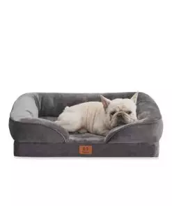 CozyLux Dog Bed Medium Size Dog with Washable Cover & Waterproof Liner, Egg Foam Support Dog Couch Sofa Bed, for Dogs up to 30 lbs Grey